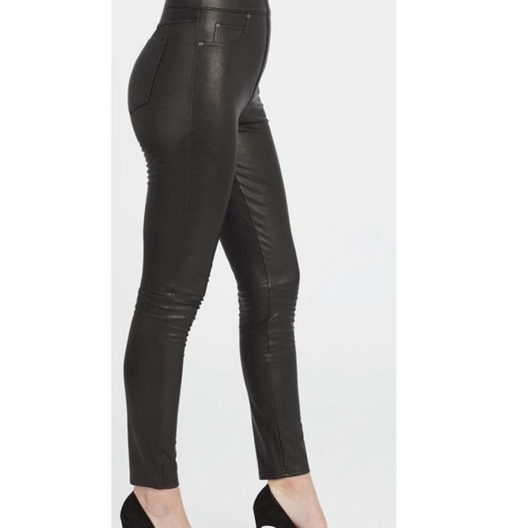 SPANX Pants - Spanx Faux Leather-Like Skinny Pants - Luxe Black (XL)